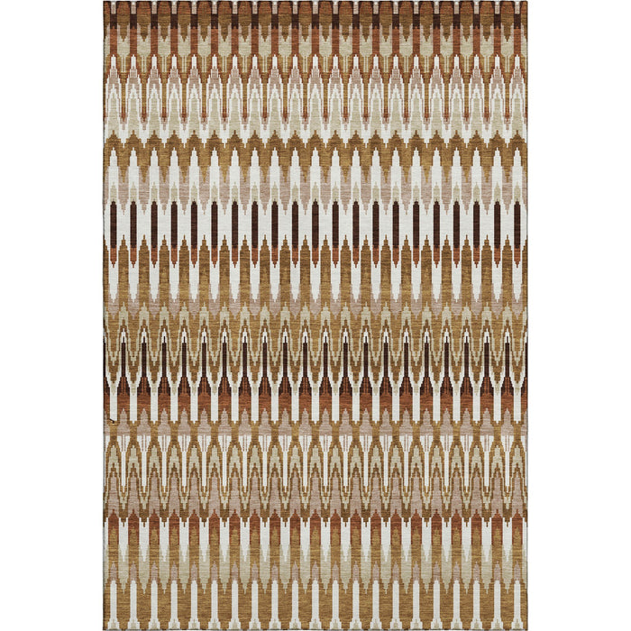 10' X 14' Southwestern Washable Area Rug With UV Protection (668295) - Terra Cotta / Ivory / Beige