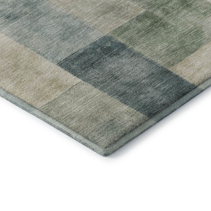 10' X 14' Geometric Washable Area Rug With UV Protection (692595) - Pale Aqua / Blue / Ivory