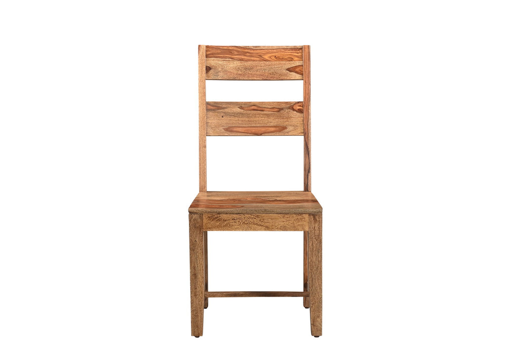 Mid - Century Solid Wood Ladder Back Dining Side Chairs (Set of 2) - Brown
