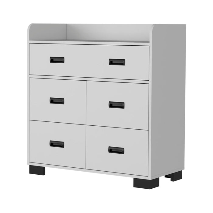 34" Five Drawer Dresser - White