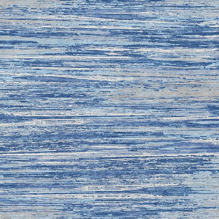 10' X 14' Striped Washable Area Rug With UV Protection (671204) - Blue / Ivory / Gray