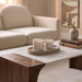 Ophelia Meridian Furniture travertine tray with elegant rectangular design and natural stone finish, ideal for home decor or serving.
