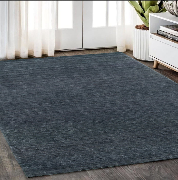 5' X 8' Wool Hand Tufted Area Rug - Navy Blue