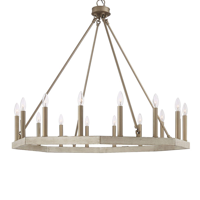 Candle Style Multi Light Metal Dimmable Chandelier - Brass