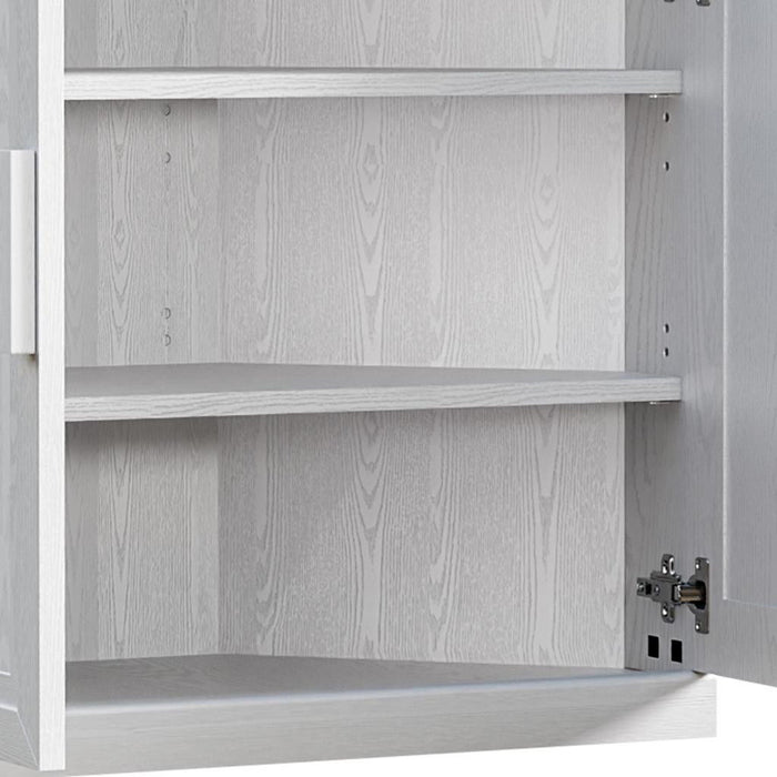 31" Wood Corner Corner Accent Dining Cabinet With Two Doors - White