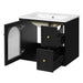 Giga wall-mounted bathroom vanity set with sink, two drawers, and a soft-close door, modern design for stylish bathroom storage.