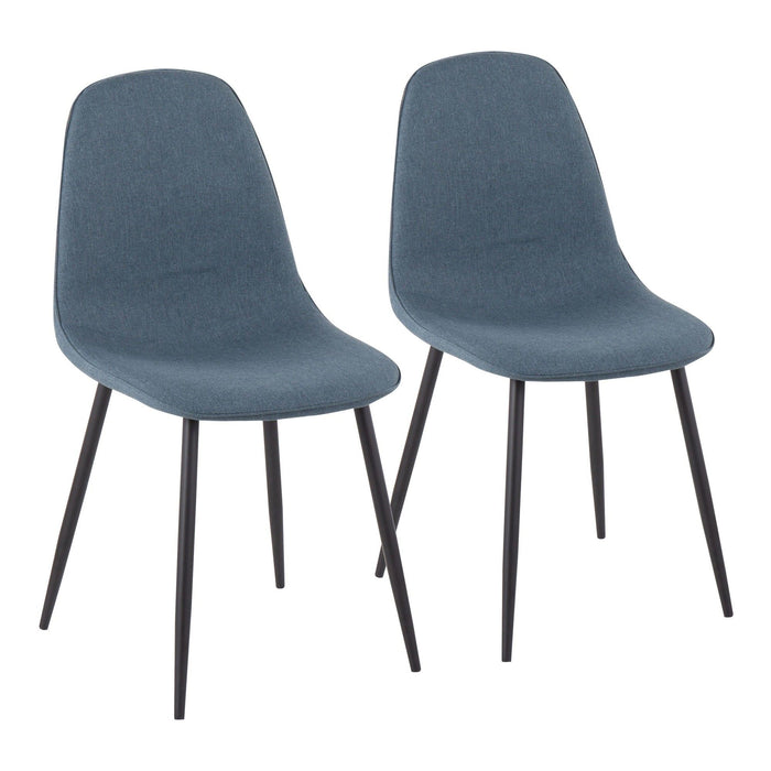 Pebble - Contemporary Chair (Set of 2) - Black Steel, Velvet