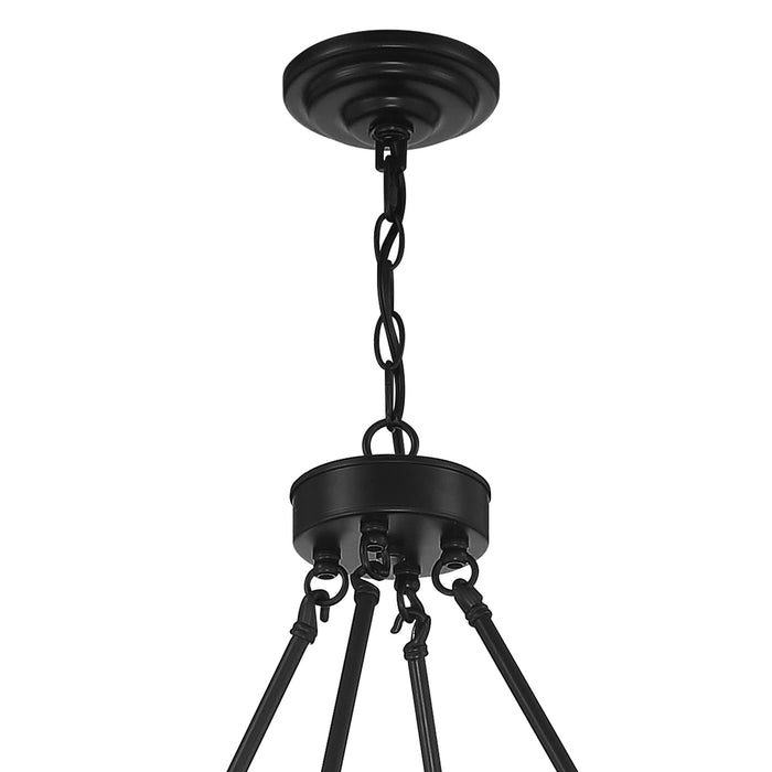 Candle Style Multi Light Metal Dimmable Chandelier - Black / Gray