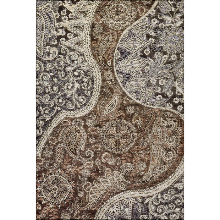 10' X 14' Paisley Washable Area Rug With UV Protection (683740) - Brown / Beige / Taupe