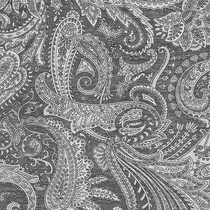 10' X 14' Paisley Washable Area Rug With UV Protection (654662) - Gray / Ivory