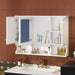 Giga modern wall-mounted mirror medicine cabinet with open shelves, adjustable interior, storage over toilet, bathroom decor.