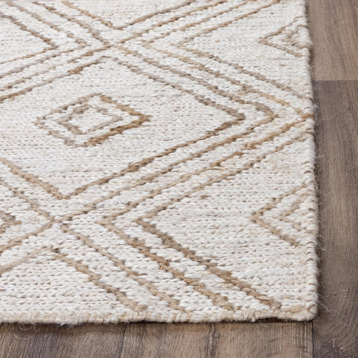 10' X 14' Jute Geometric Hand Woven Area Rug (747102) - Beige / Natural