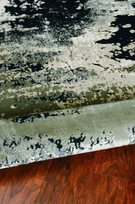 7' x 10' Polyester Area Rug - Silver Charcoal