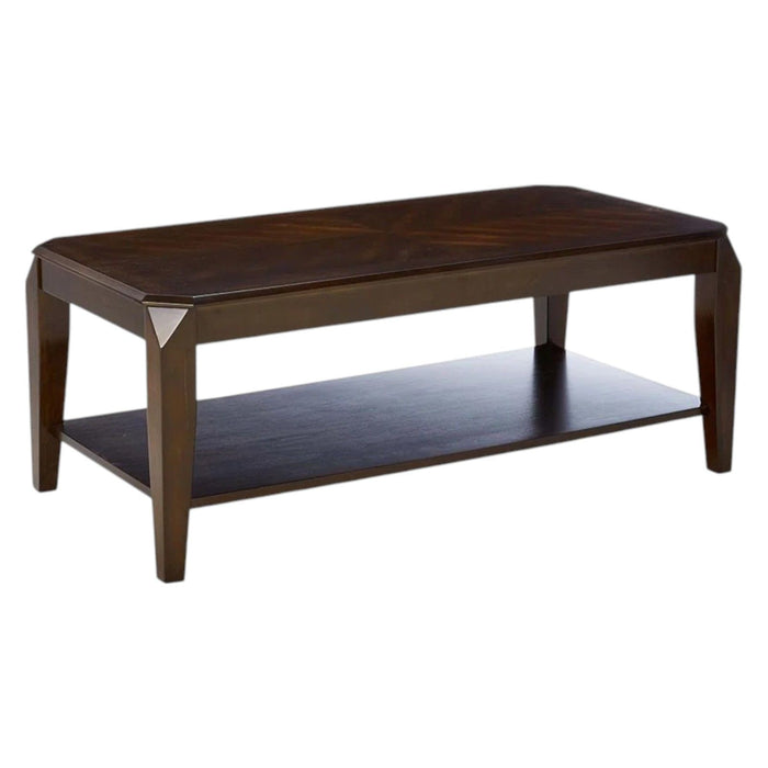 Solid Wood Coffee Table With Shelf And End Tables (Set of 3) - Brown