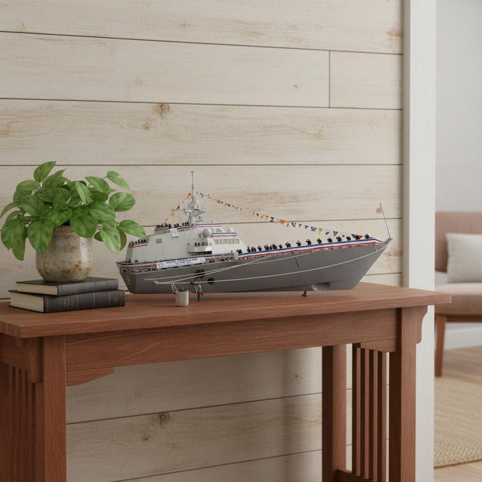 Hand Painted Model Boat (624316) - Gray