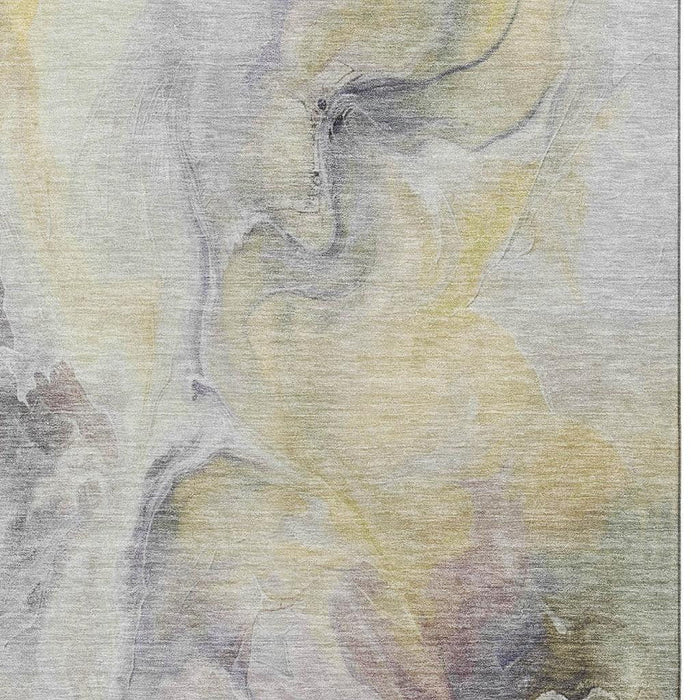 10' X 14' Abstract Washable Area Rug With UV Protection (696983) - Gold / Gray / Silver