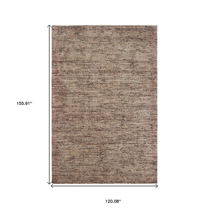 10' X 13' Hand Tufted Area Rug - Taupe And Pink
