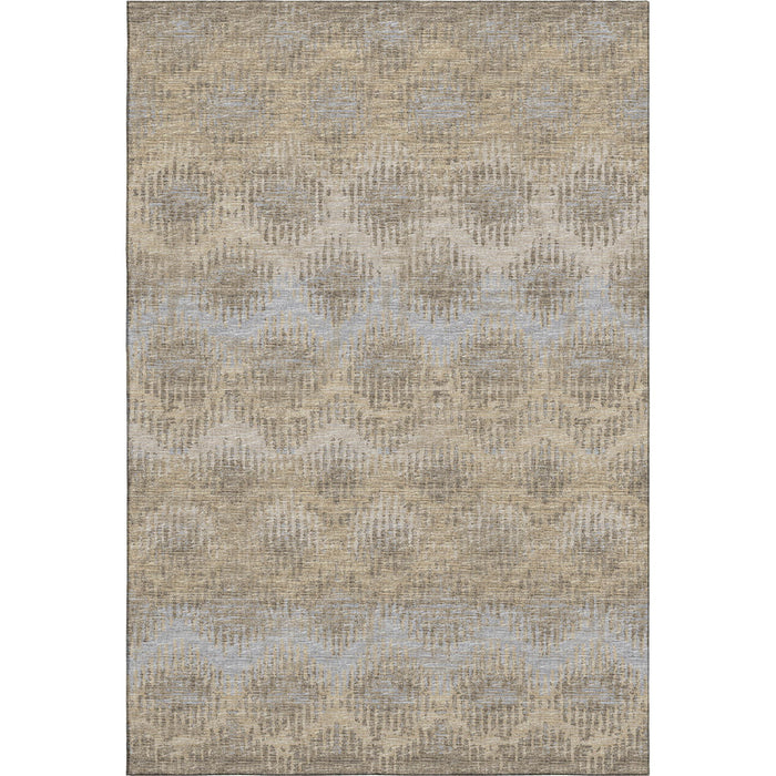 10' X 14' Transitional Abstract Washable Area Rug With UV Protection - Brown