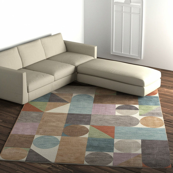 12' X 15' Checke Area Rug - Ivory