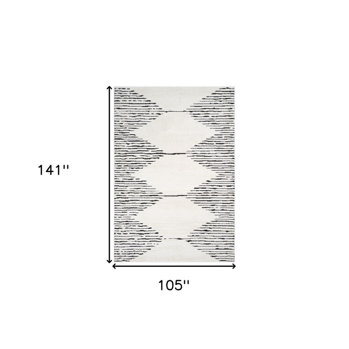12' X 9' Geometric Area Rug - Ivory And Black