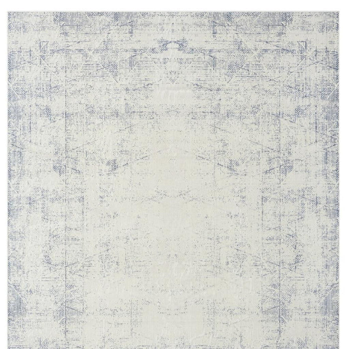 8' X 10' Abstract Washable Non Skid Area Rug (534018) - Blue / Gray