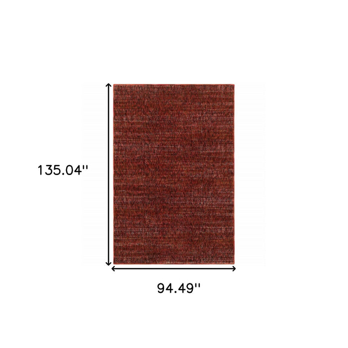 8' x 11' Power Loom Area Rug - Red And Gray