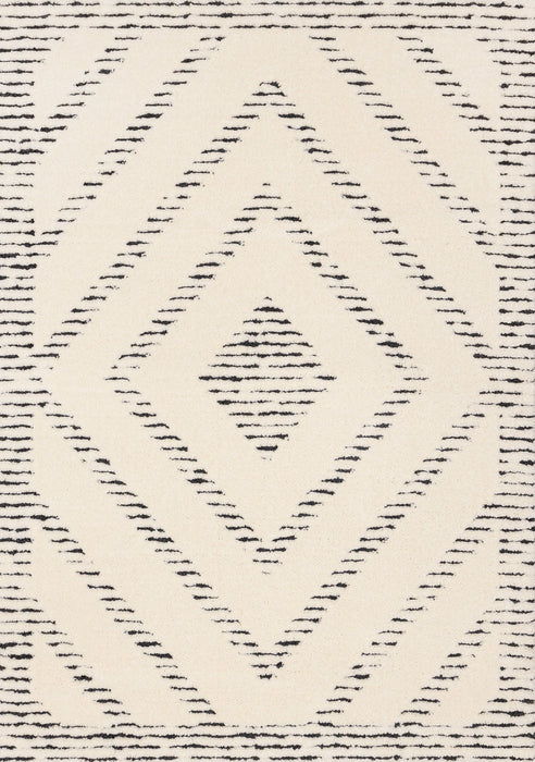 8' X 11' Geometric Area Rug (661275) - Cream / Black