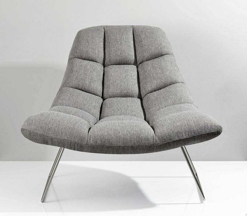 Linen Tufted Butterfly Chair - Gray And Silver