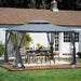 Giga patio gazebo tent with ventilated double roof and mosquito net, ideal for outdoor shade and insect protection