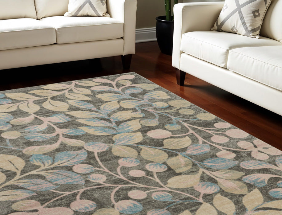 9' X 12' Boical Leaves Area Rug - Beige