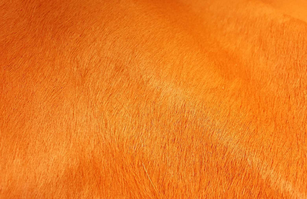 6' Vibrant Stenciled Cowhide Rug - Orange