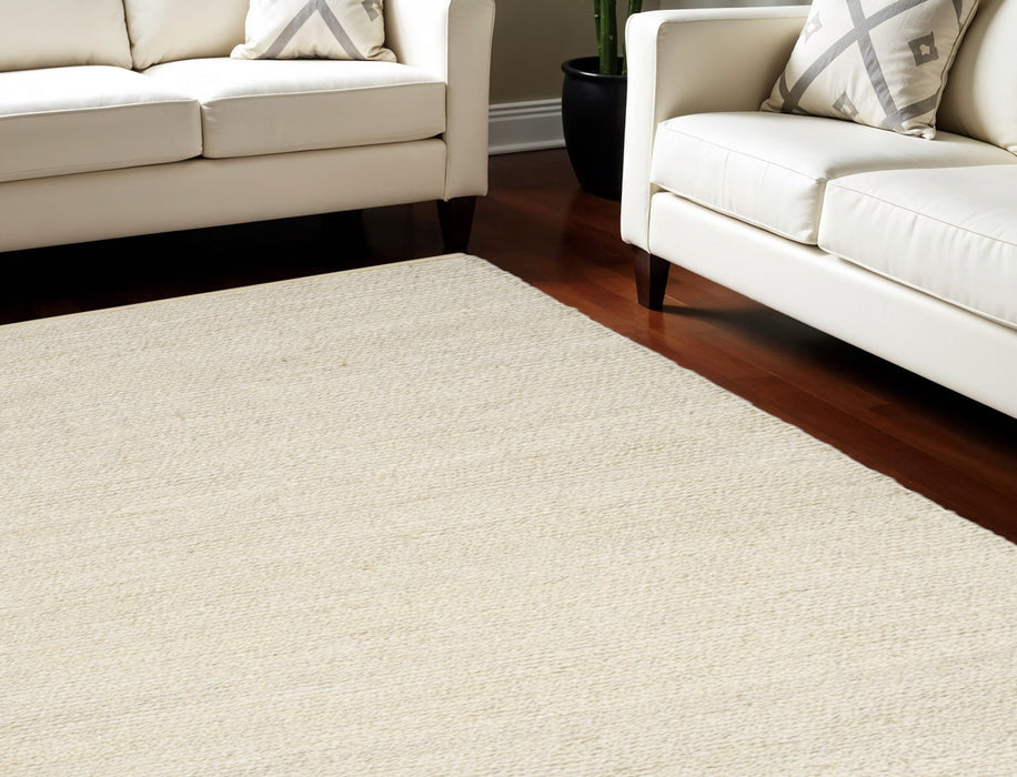 8' X 10' Jute Hand Woven Area Rug - Ivory