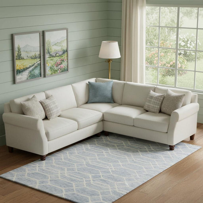 12' X 15' Wool Geometric Hand Tufted Area Rug (566141) - Blue / Ivory