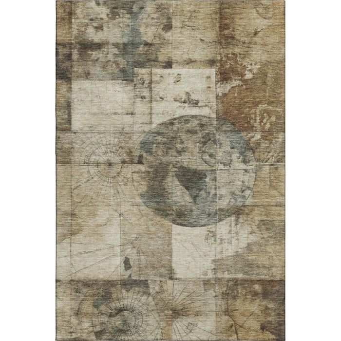 10' X 14' Geometric Washable Area Rug With UV Protection (707677) - Taupe / Gray / Beige