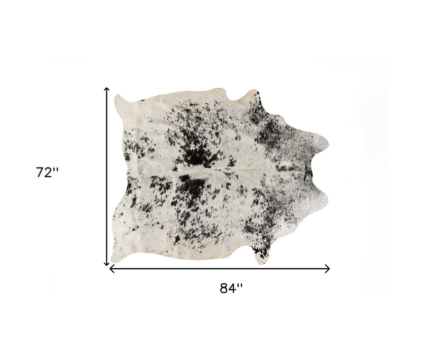 72" x 84" Cowhide Rug - White And Black