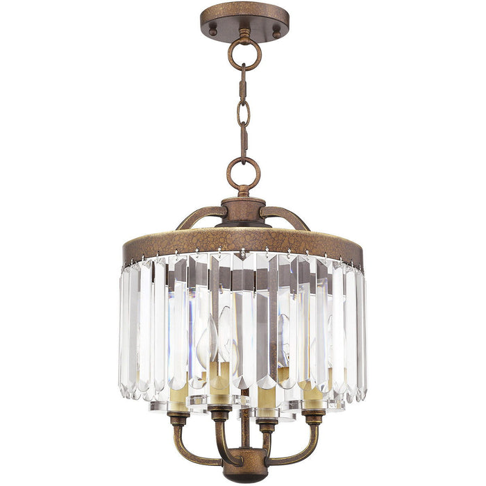 18'' Four Light Dimmable Chandelier With Shades - Bronze