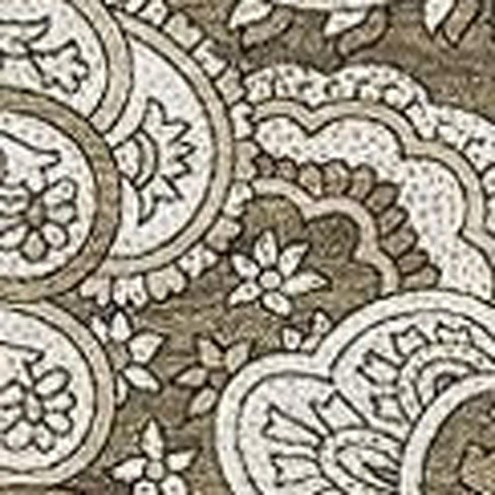 9' X 12' Paisley Washable Area Rug With UV Protection (654649) - Chocolate / Ivory