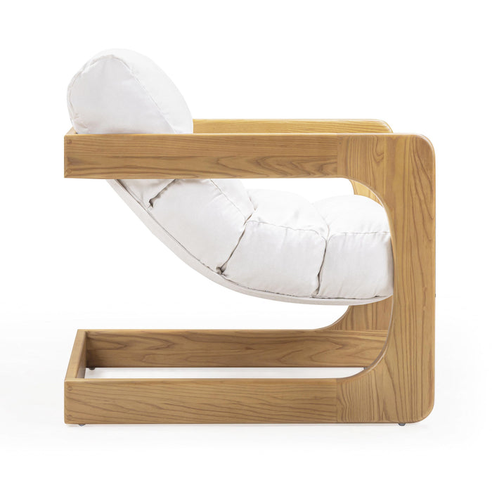 Palma - Upcycled Fabric Accent Chair - Cream