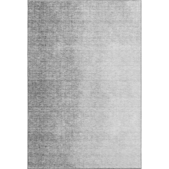 10' X 14' Ombre Washable Area Rug With UV Protection - Gray And Silver