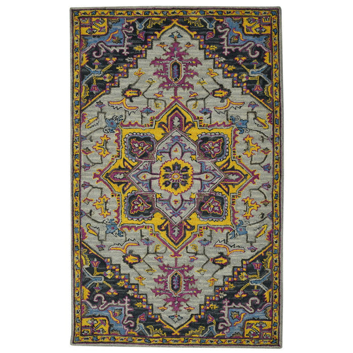 8' X 10' Wool Medallion Hand Tufted Area Rug - Gray