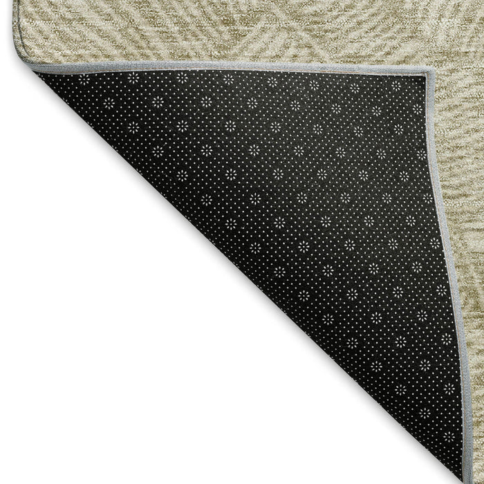 10' X 14' Floral Washable Area Rug With UV Protection (672647) - Taupe / Beige