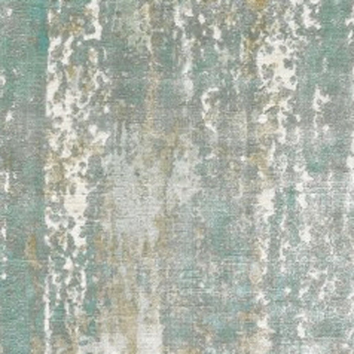 3' x 10' Abstract Splash Indoor Runner Rug - Blue And Gray