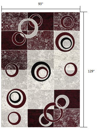 8' x 10' Abstract Dhurrie Area Rug - Red