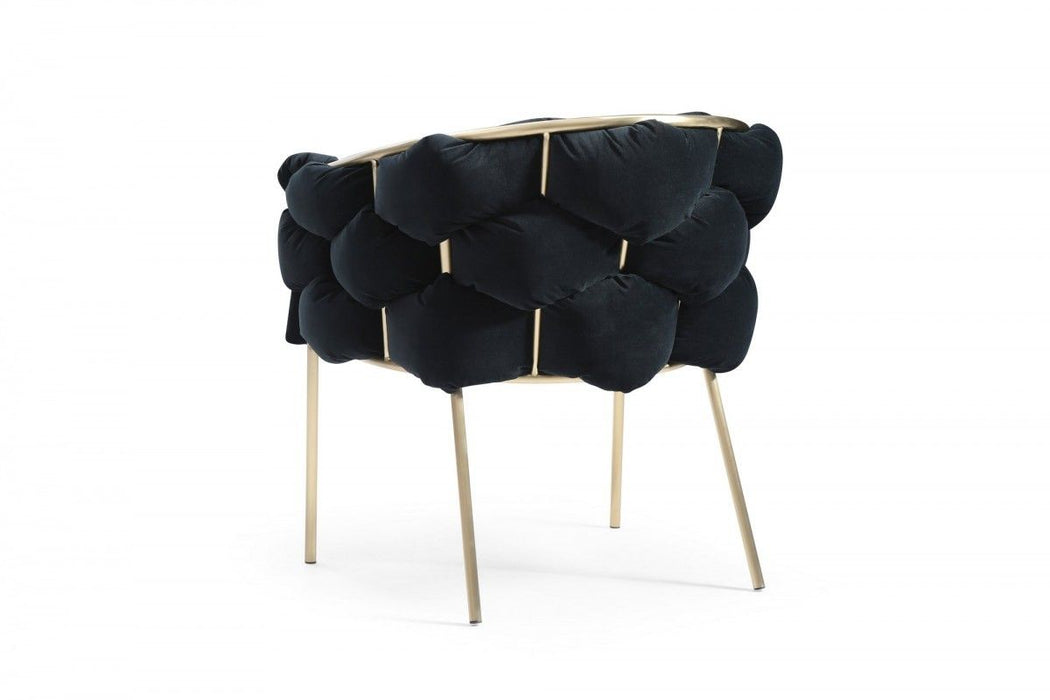 Upholstered Fabric Dining Arm Chair - Black