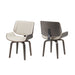 Set of two Giga Mid Century Modern dining chairs with 360° swivel, beige upholstery, bentwood frame, and ergonomic design.