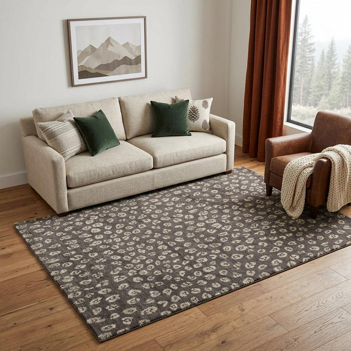5' X 8' Wool Animal Print Hand Knotted Area Rug (744193) - Brown / Tan