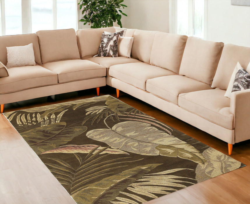 8' x 10' 6 Wool Area Rug - Mocha