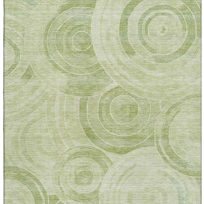 10' X 14' Geometric Washable Area Rug With UV Protection (700089) - Sage / Fern Green