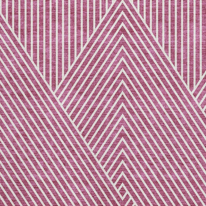 10' X 14' Geometric Washable Area Rug With UV Protection (674640) - Blush / Ivory