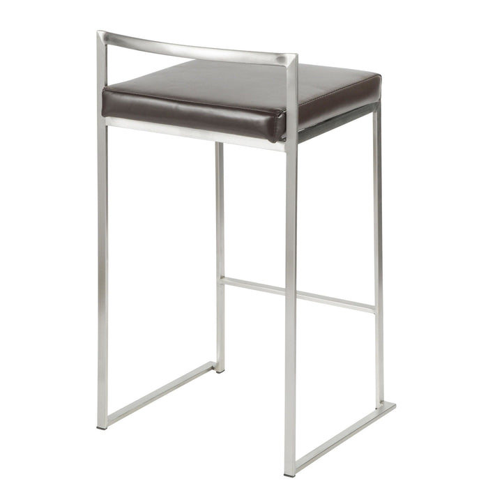 Fuji - 26" Stackable Counter Stool - Brushed Stainless Steel